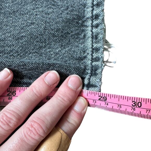 AGOLDE 90's Mid Rise Loose Jean Outline Wash Distressed Gray - Picture 7 of 11